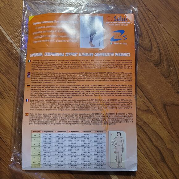 CZSalus Summer Weight K1 15-20 mmHg Compression Leggings Lipedema Lymphedema - Picture 3 of 7